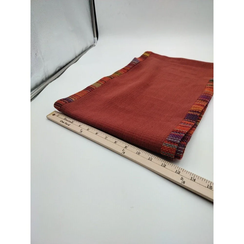 Crate & Barrel Unique Indian Woven Table Runner Del Rey Cinnamon 14×90in (Read)